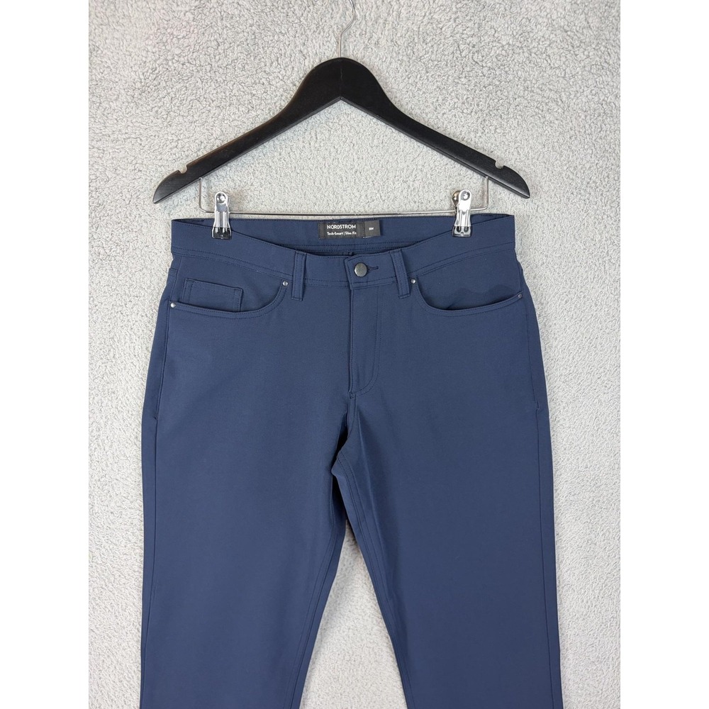 Nordstrom Mens Tech-Smart Slim Fit Stretch Chino Pants Blue 31x25